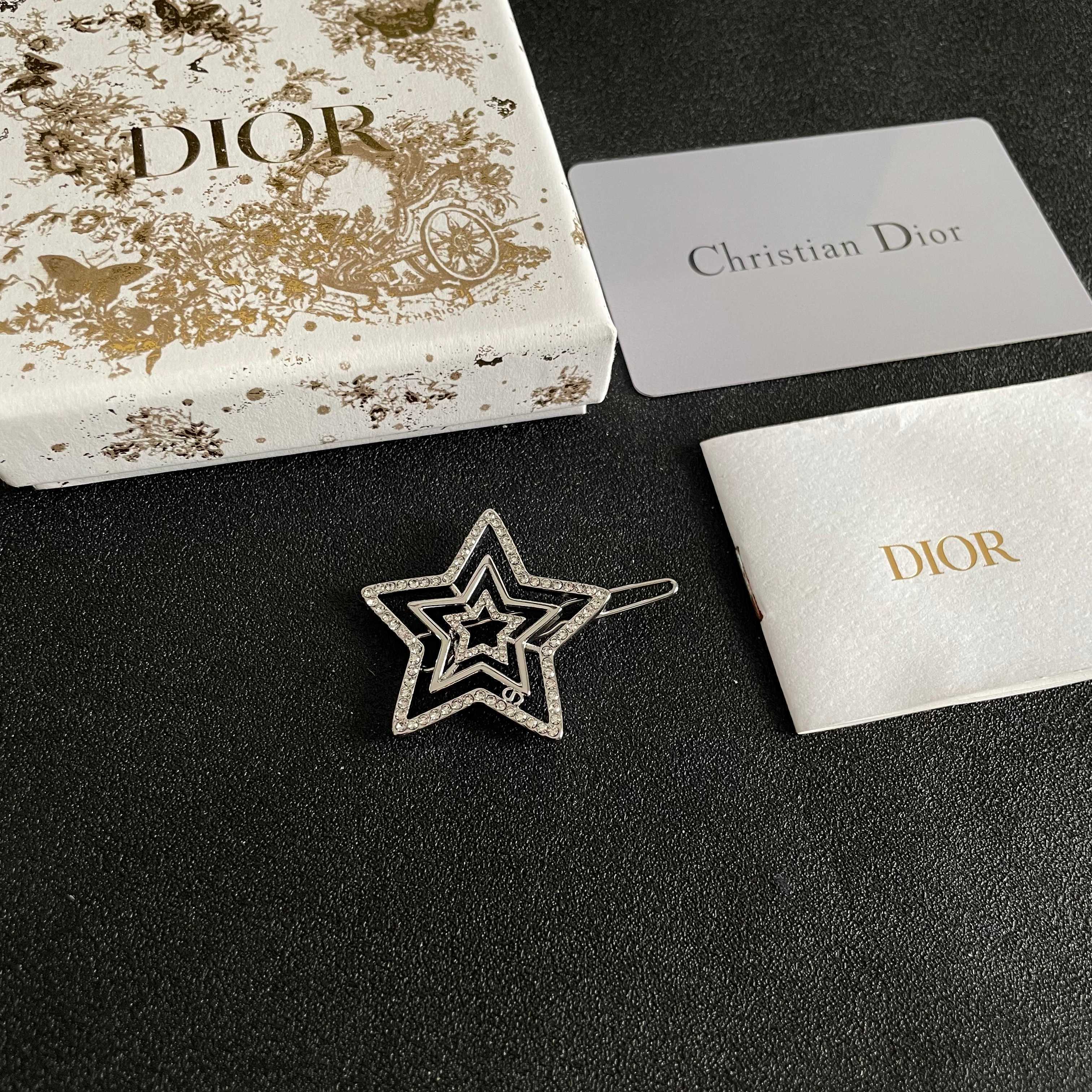 Dior Silver Star Hair Clip